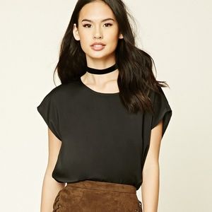 Forever 21 Satin Boxy Top